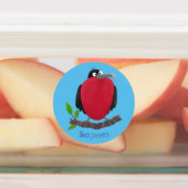 Funny magnificous frigate bird cartoon labels (Aangebracht)