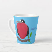 Funny magnificous frigate bird cartoon latte mok (Linkerhoek)