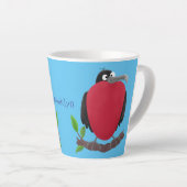Funny magnificous frigate bird cartoon latte mok (Rechterhoek)