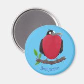 Funny magnificous frigate bird cartoon magneet (Voorkant / Achterkant)