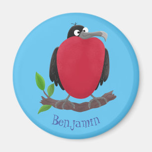 Funny magnificous frigate bird cartoon magneet