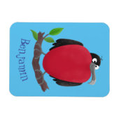Funny magnificous frigate bird cartoon magneet (Horizontaal)