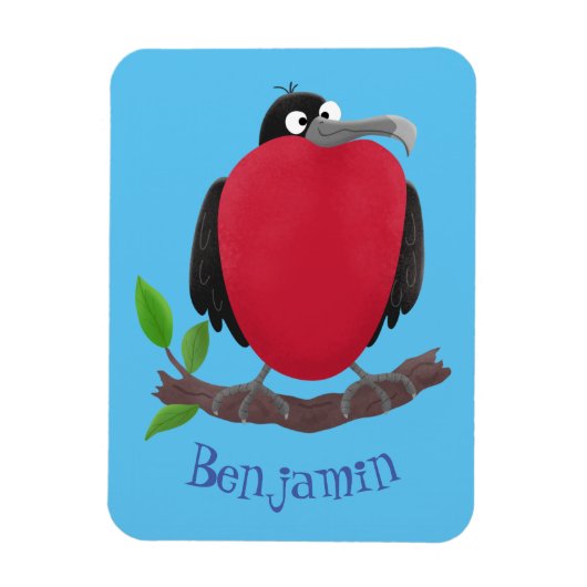 Funny magnificous frigate bird cartoon magneet (Verticaal)