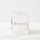 Funny magnificous frigate bird cartoon matglas koffiemok (Center)