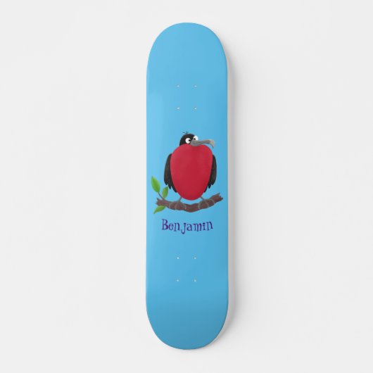 Funny magnificous frigate bird cartoon persoonlijk skateboard (Voorkant)