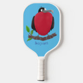 Funny magnificous frigate bird cartoon pickleball paddle (Achterkant)