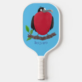 Funny magnificous frigate bird cartoon pickleball paddle (Voorkant)