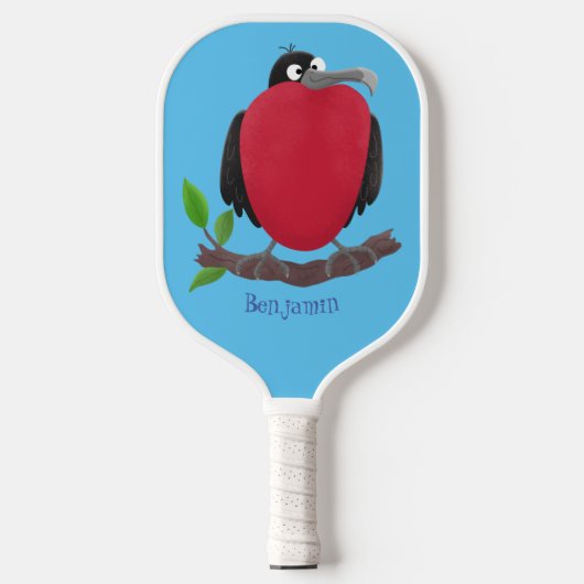Funny magnificous frigate bird cartoon pickleball paddle (Voorkant)