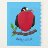 Funny magnificous frigate bird cartoon planner (Achterkant)
