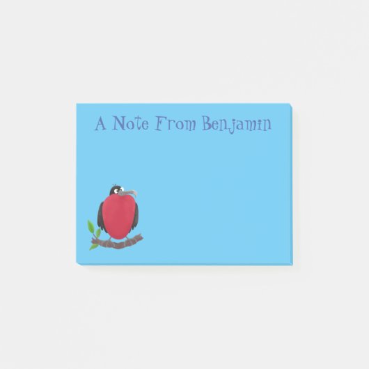 Funny magnificous frigate bird cartoon post-it® notes (Voorkant)