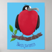 Funny magnificous frigate bird cartoon poster (Voorkant)