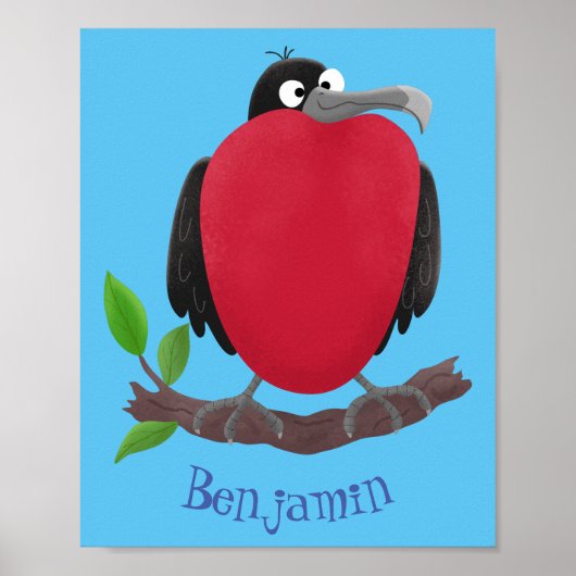 Funny magnificous frigate bird cartoon poster (Voorkant)