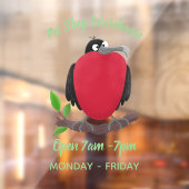 Funny magnificous frigate bird cartoon raamsticker (Vel 2)