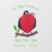 Funny magnificous frigate bird cartoon raamsticker (Vel)