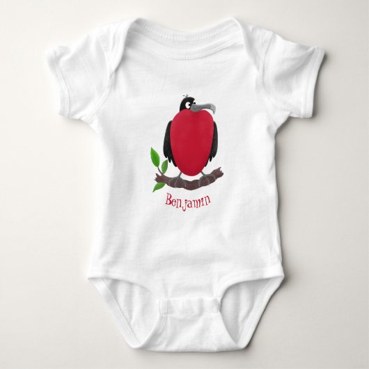 Funny magnificous frigate bird cartoon romper (Voorkant)