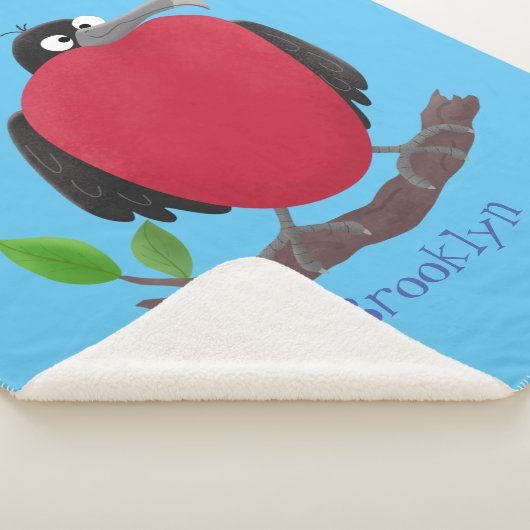 Funny magnificous frigate bird cartoon sherpa deken (3/4)