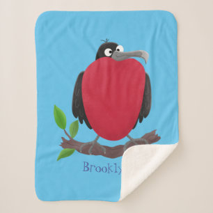 Funny magnificous frigate bird cartoon sherpa deken