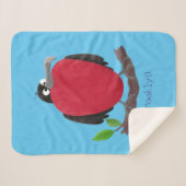 Funny magnificous frigate bird cartoon sherpa deken (Voorkant (horizontaal))