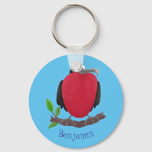 Funny magnificous frigate bird cartoon sleutelhanger (Voorkant)
