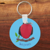 Funny magnificous frigate bird cartoon sleutelhanger (Voorkant)