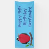 Funny magnificous frigate bird cartoon spandoek (Verticaal)