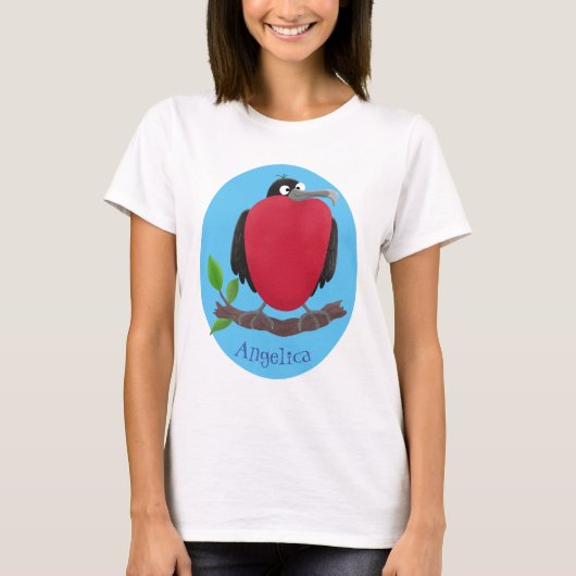 Funny magnificous frigate bird cartoon t-shirt (Voorkant)