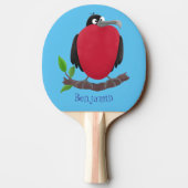 Funny magnificous frigate bird cartoon tafeltennisbatje (Achterkant)