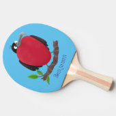 Funny magnificous frigate bird cartoon tafeltennisbatje (Zijkant)