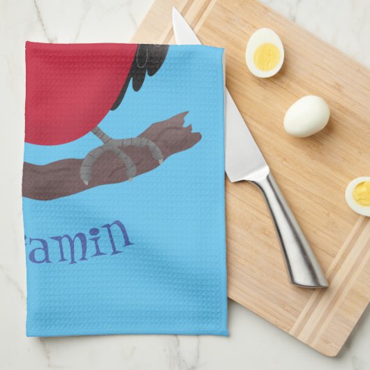 Funny magnificous frigate bird cartoon theedoek (Quarter Fold)