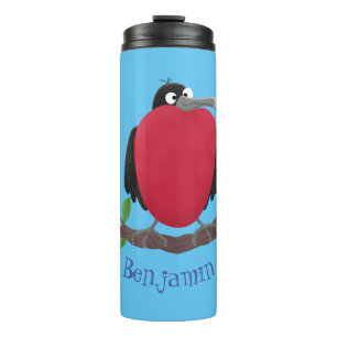 Funny magnificous frigate bird cartoon thermosbeker