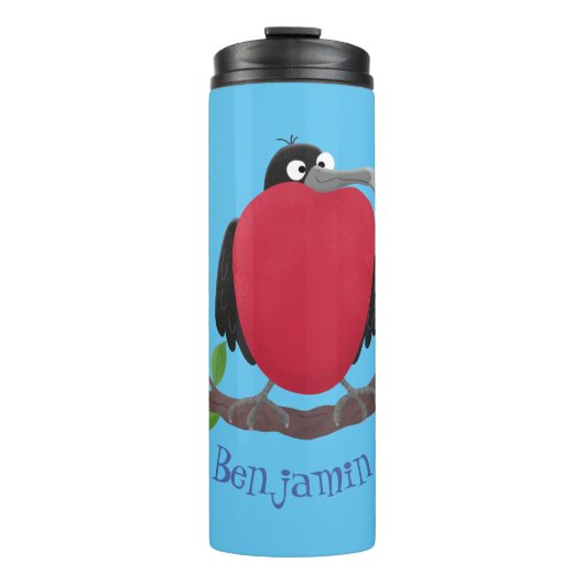 Funny magnificous frigate bird cartoon thermosbeker (Voorkant)