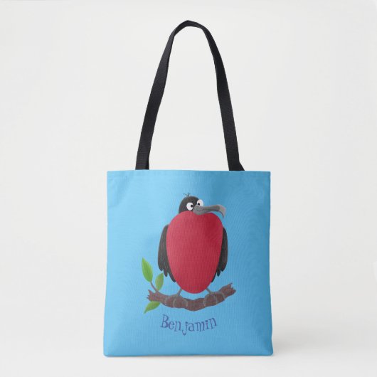 Funny magnificous frigate bird cartoon tote bag (Voorkant)