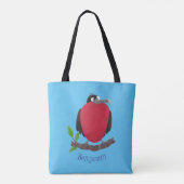 Funny magnificous frigate bird cartoon tote bag (Achterkant)