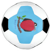 Funny magnificous frigate bird cartoon voetbal (Gedraaid)