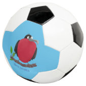 Funny magnificous frigate bird cartoon voetbal (Drie kwart)