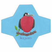 Funny magnificous frigate bird cartoon voetbal (Enkel)