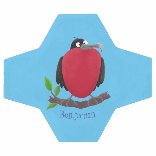 Funny magnificous frigate bird cartoon voetbal (Enkel)