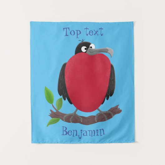 Funny magnificous frigate bird cartoon wandkleed (Voorkant)