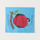 Funny magnificous frigate bird cartoon wandkleed (Voorkant (horizontaal))