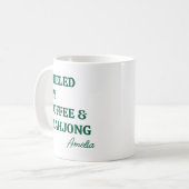 Funny Mahjong Coffee Lovers Personalized Name Koffiemok (Voorkant links)