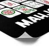 Funny Mahjong Gift voor Mannen Tile Game Lover Poster (Hoek)