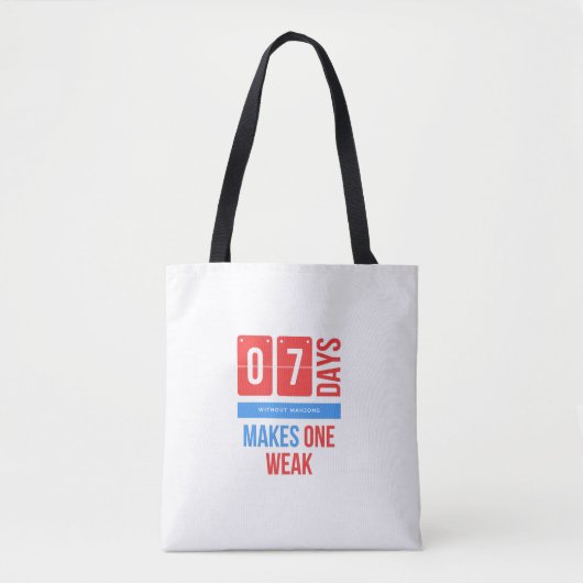 Funny mahjong hobby tote bag (Voorkant)
