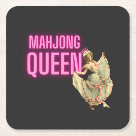 Funny  Mahjong Queen Kartonnen Onderzetters