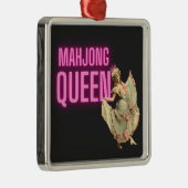 Funny  Mahjong Queen Metalen Ornament (Rechts)