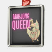Funny  Mahjong Queen Metalen Ornament (Links)