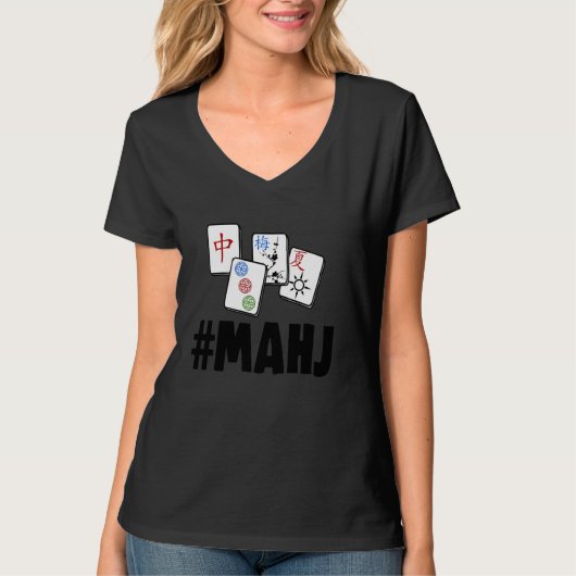 Funny Mahjong T-shirt Women Game (Voorkant)