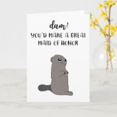 Funny Maid Of Honor Proposal Card Kaart (Gele Bloem)