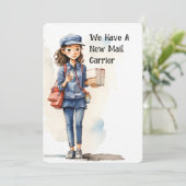 Funny Mail Carrier Bewegende Aankondiging Kaarten (Staand voorkant)