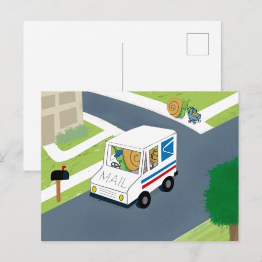 Funny Mail Man Mail Lady Dank je wel Briefkaart (Voorkant / Achterkant)