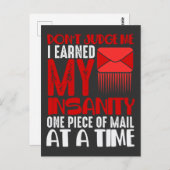 Funny Mailman Humor Insanity Mail Carrier Gezegde Briefkaart (Voorkant / Achterkant)